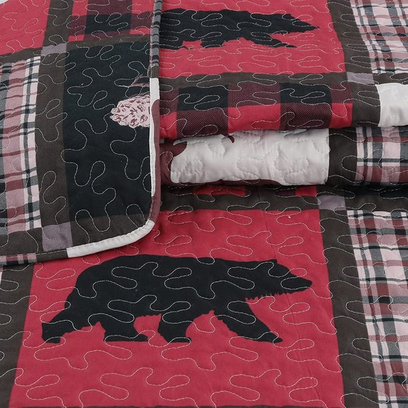 3PC Quilt Set Stitching Coverlet Bedspread Ultra Soft - Picture 2 of 6